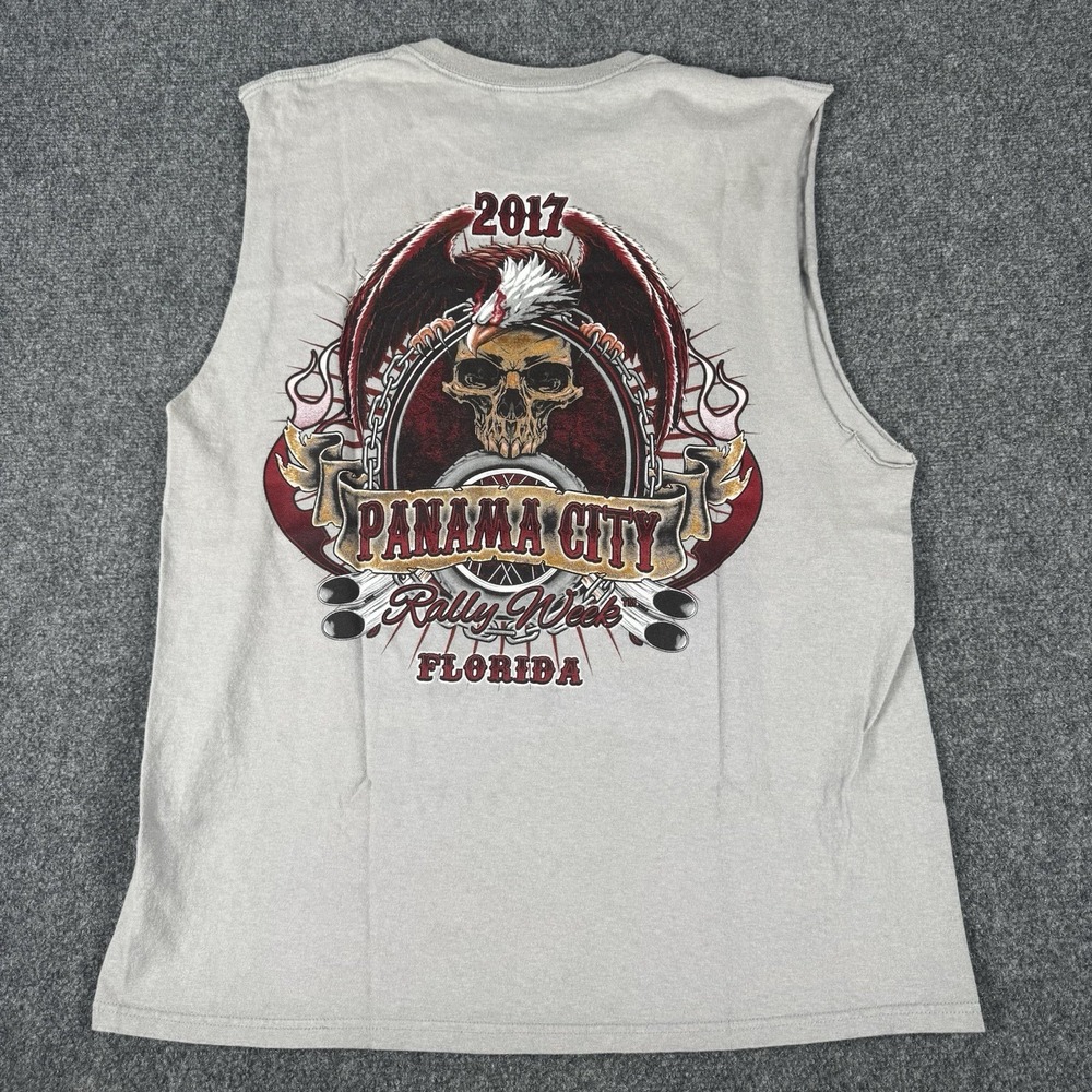 Panama City Beach Motorcycle Rally Week 2017 Cut Off Mens Size Large